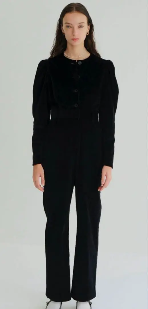 美品 CLANE クラネ CORDUROY JUMPSUIT ブラック CLANE（クラネ）の「CORDUROY JUMPSUIT（つなぎ/オールインワン