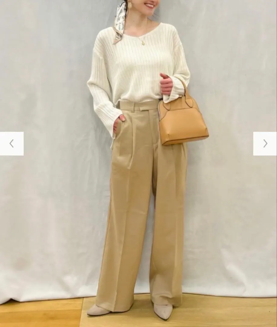 Thumbnail of GU Low Waist Baggy Pants, Beige, Size S