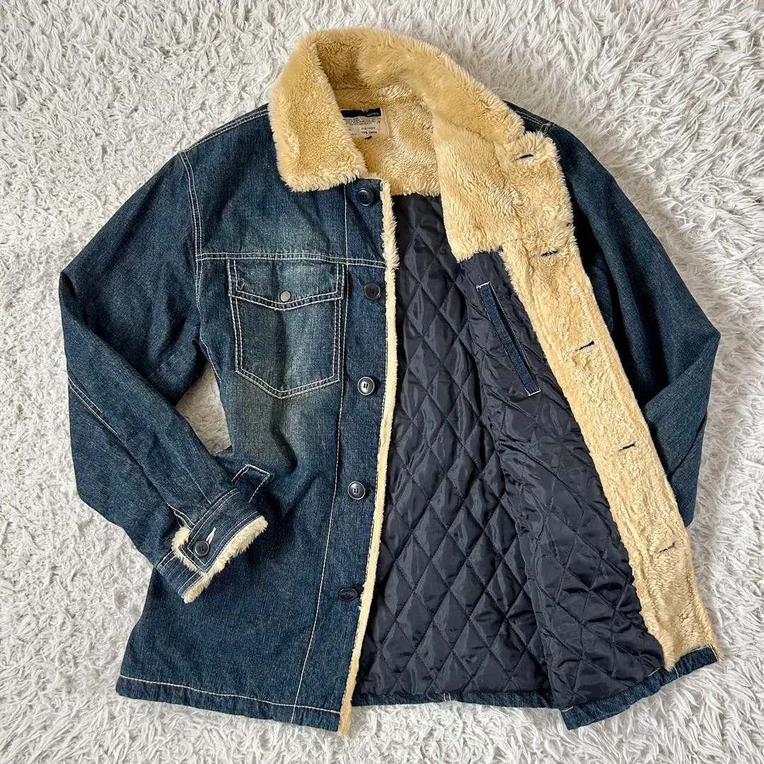 Thumbnail of Y2K BLUE5 Denim Boa Jacket Faux Mouton Heisei Grunge Oni-kei
