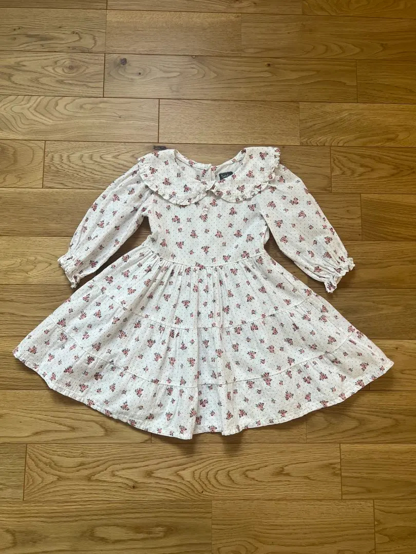 Thumbnail of Tokotovi Vintage Floral Dot Gathered Dress 2y