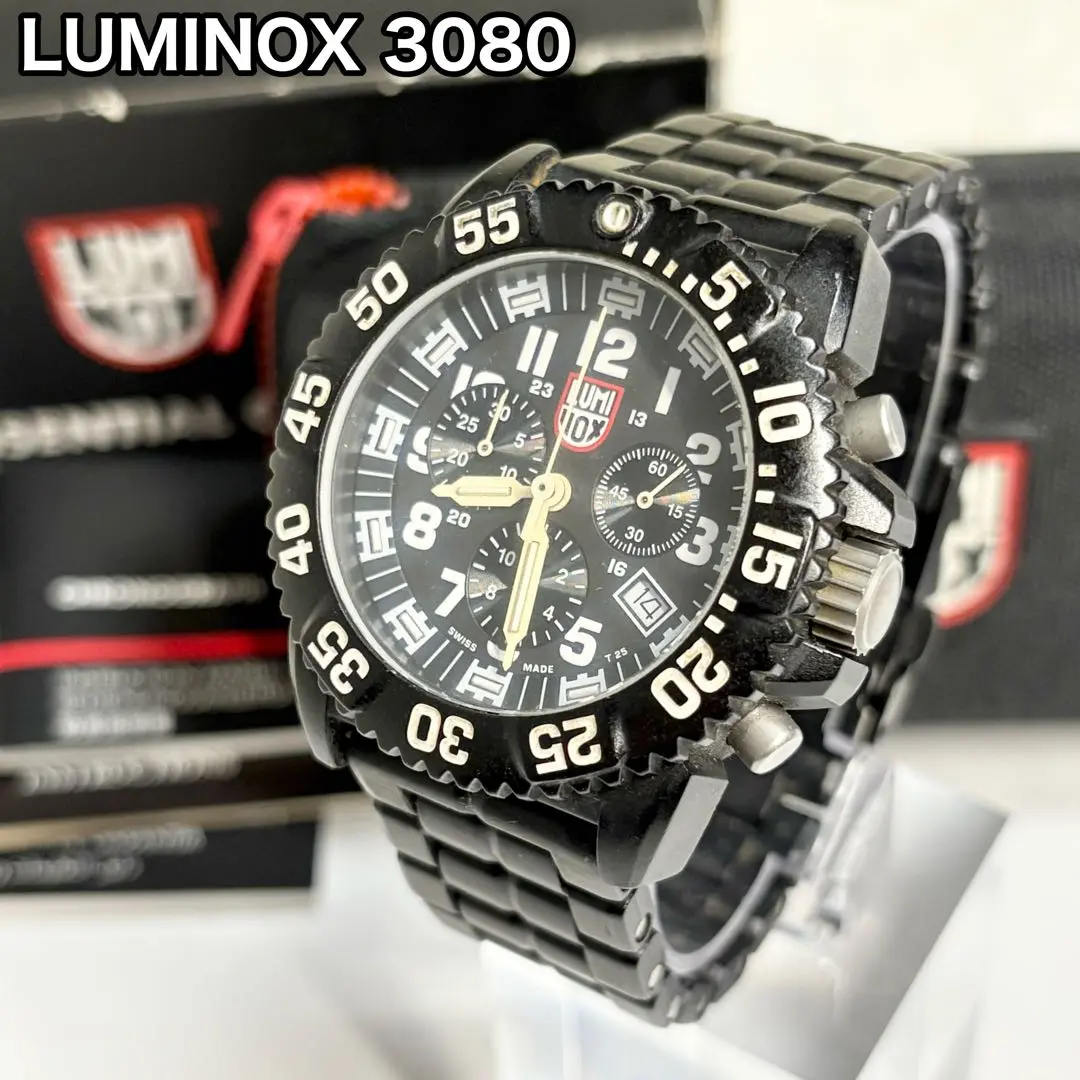 美品】ルミノックス Luminox クロノグラフ 3080 BO カーボン