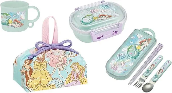 Thumbnail of Unused, slightly damaged ◆ Skater Bento Box 4-Piece Set ◆ Ariel / Disney Princess Children's
