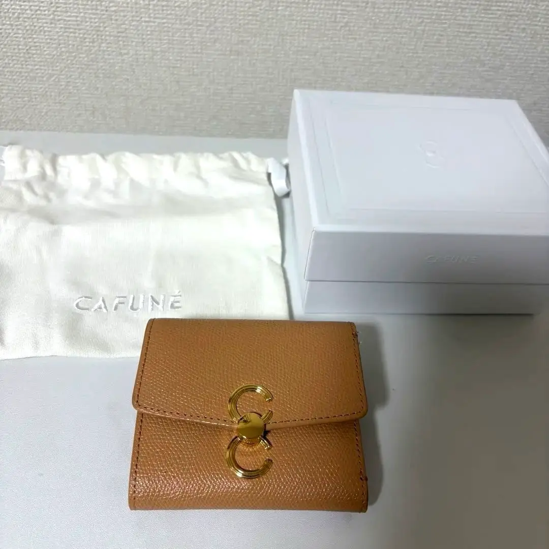 CAFUNÉ 二つ折り財布 ベージュ CAFUNÉ ベージュ 二つ折り財布