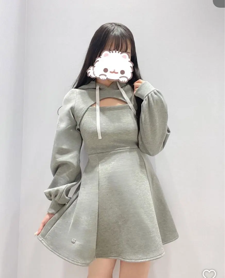 新品タグ付　evelyn　ロゴパーカーセット　エブリン　セットアップ　スウェット エブリン スウェット ロゴパーカー セットアップ evelyn グレー