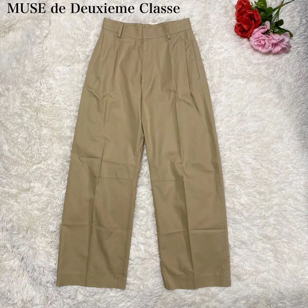 未使用、タグ付品　Deuxieme Classe タックチノワイドパンツ　34S 未使用、タグ付品 Deuxieme Classe タックチノワイドパンツ 34S