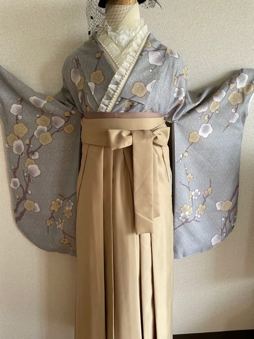 Thumbnail of Graduation Ceremony - New - Two-foot Sleeve Kimono and Embroidered Hakama, 2-piece set