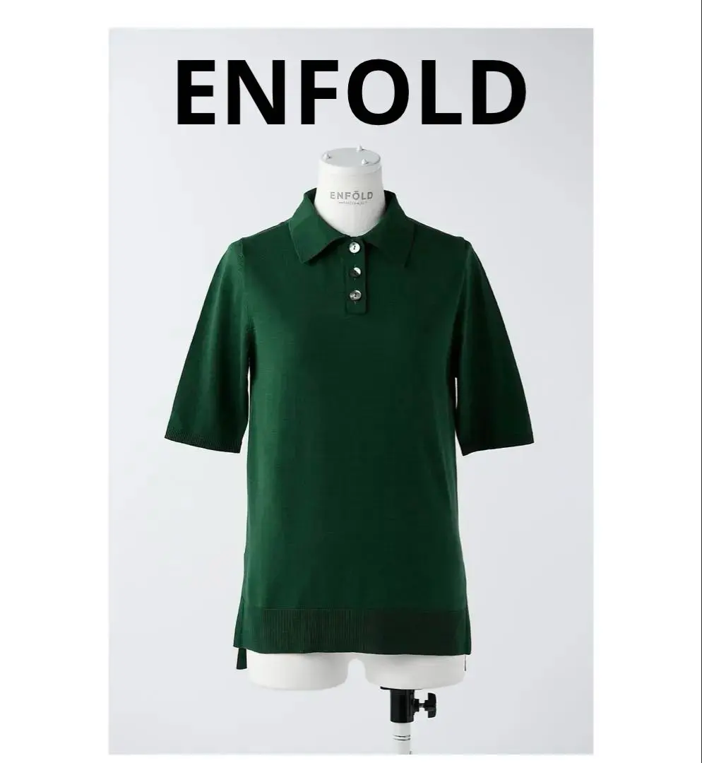 ENFOLDの五分袖シルクコットンポロシャツ　エンフォルド ENFOLD（エンフォルド）の「シルクコットン 5分袖TOP（ニット