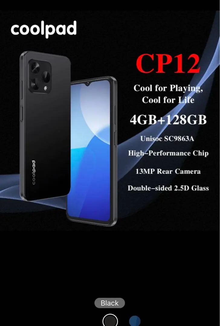 新品未使用 Coolpad CP12 スマートフォン128GB Coolpad Cool Cp12 Android 13 6.5 Inch HD+ 4GB+128GB 13mp
