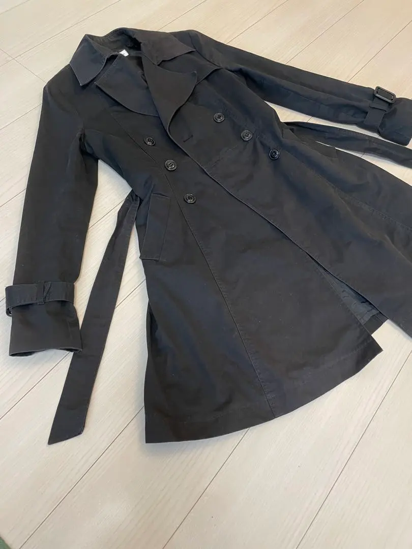 Thumbnail of Black Trench Coat, Double-Breasted