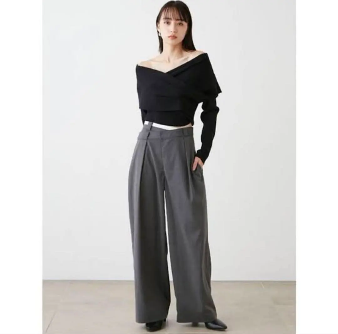 【SNIDEL】腰部疊層設計長褲 的縮圖