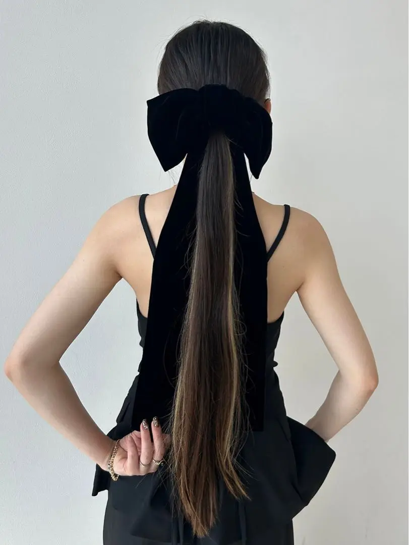 ヘアアクセサリー FETICO VELVET LONG BOW HAIR CLIP black VELVET LONG BOW HAIR CLIP｜FETICO フェティコ