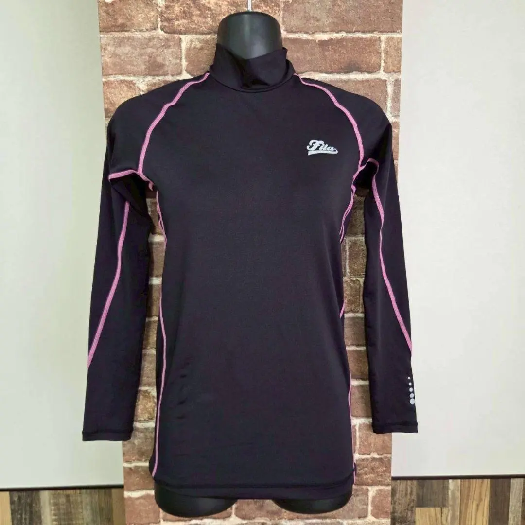 Thumbnail of FILA sports wear black high neck piping top M