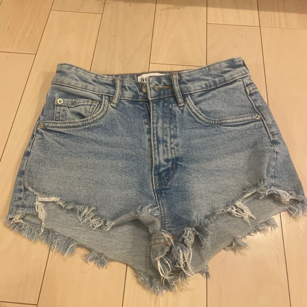 Thumbnail of ZARA denim shorts, size Eur34