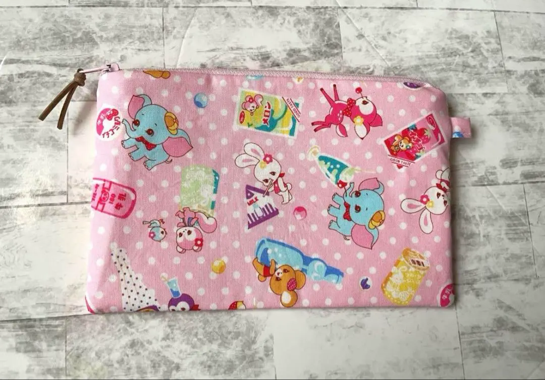 Thumbnail of 177 Handmade Flat Pouch ☆ Haikara Yokocho Yokocho ☆ Showa Retro Animal Drinks