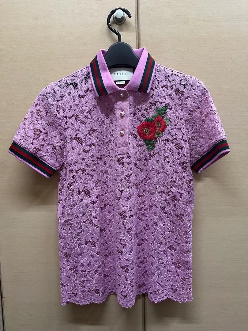 売り切りお値下げ【美品】GUCCI レディースの半袖フリフリポロシャツ GUCCI（ポロシャツ）のフリマアイテム一覧