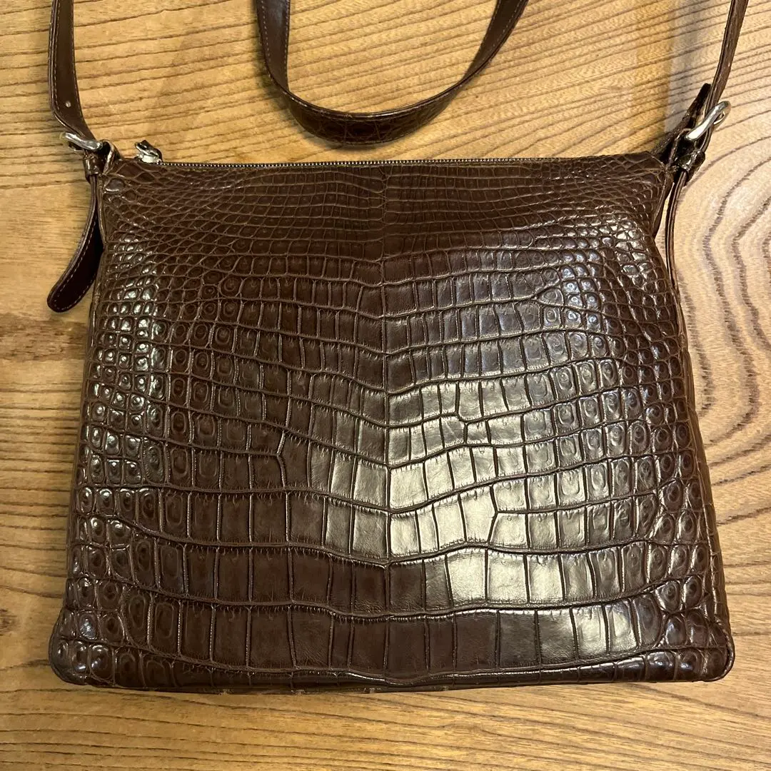 【美品】BAGFAN JRA クロコダイル ハンドバッグ ブラウン 美品 BAGFAN バッグファン クロコダイル JRAタグ付き トート
