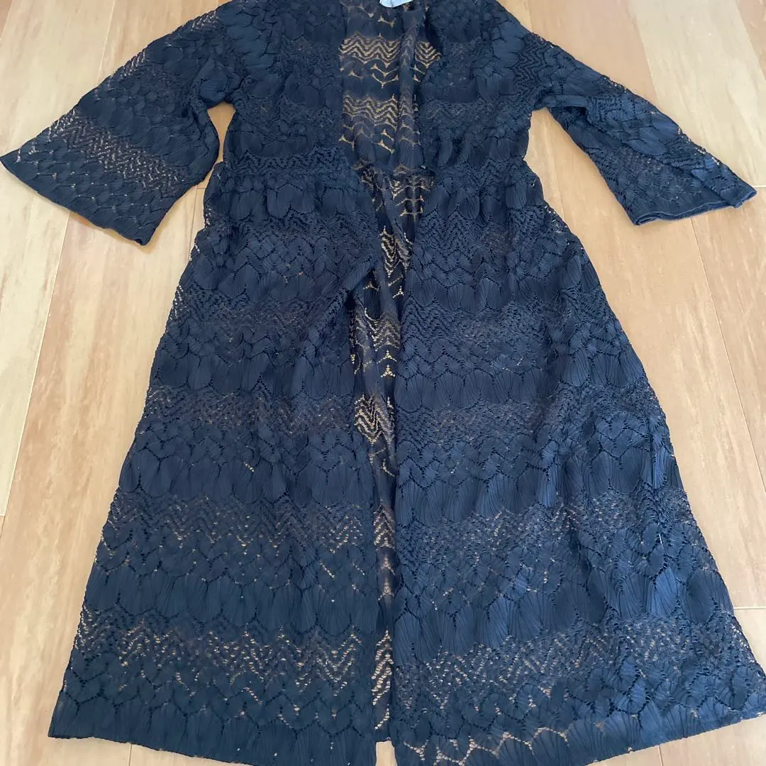 Thumbnail of LaxDan Tia Black Lace Cardigan, Short Sleeves