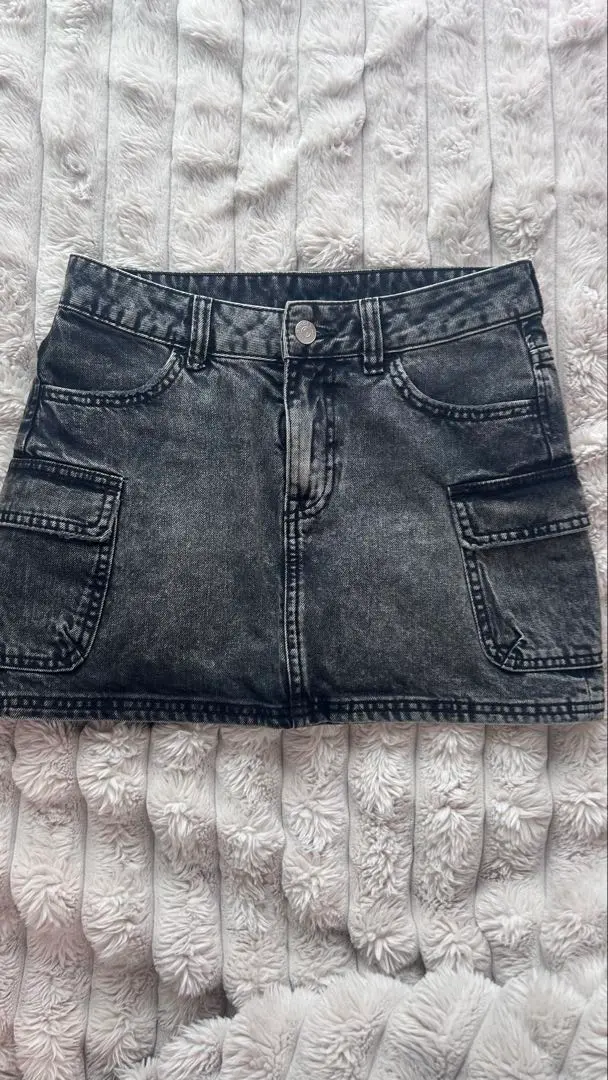 Thumbnail of Dark gray denim mini skirt