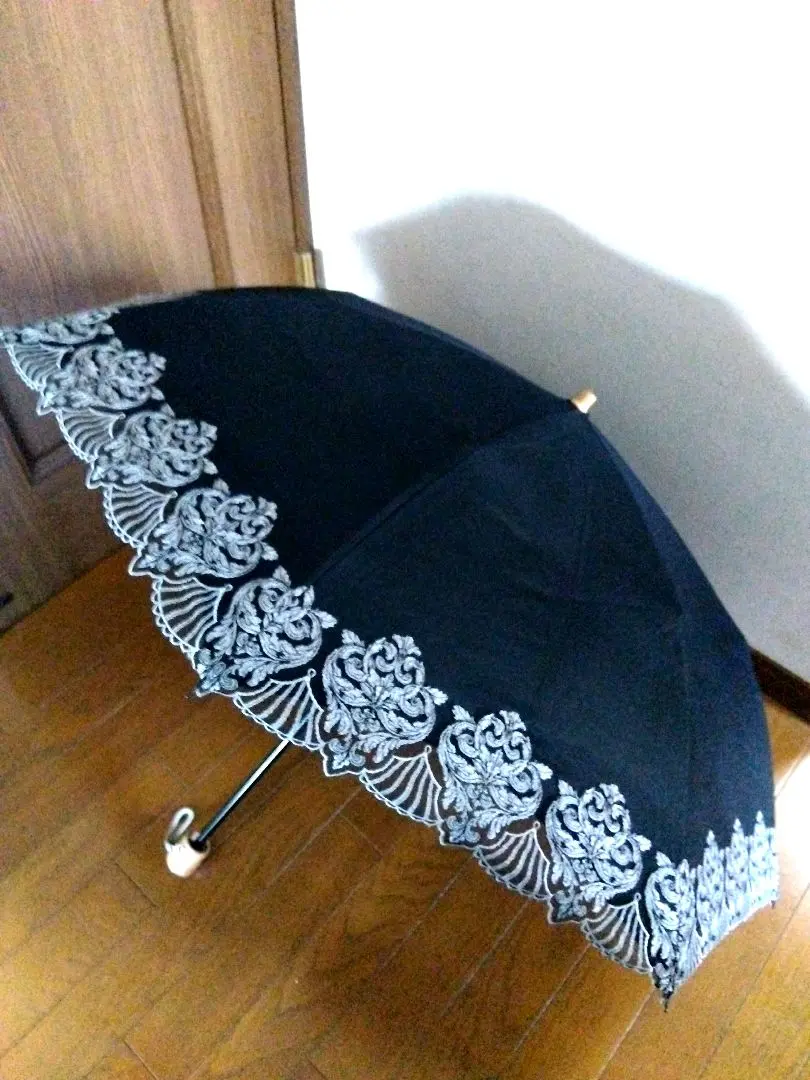 新品　近沢レース　晴雨傘黒レース遮光傘 新品近沢レース晴雨傘黒レース遮光傘