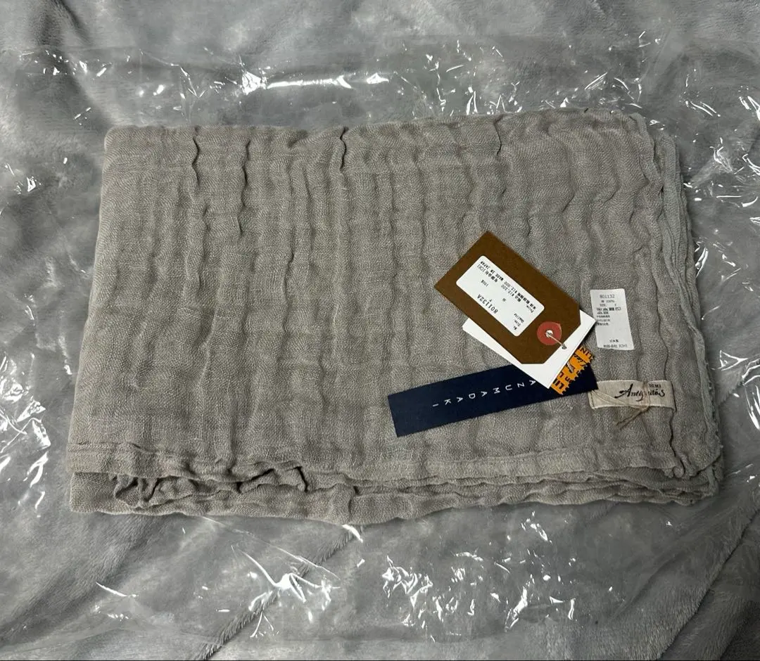 新品•未使用　ICHI Antiquites ストール　チェック　日本製 Ichi antiquites イチアンティークス 800332 リネンウール