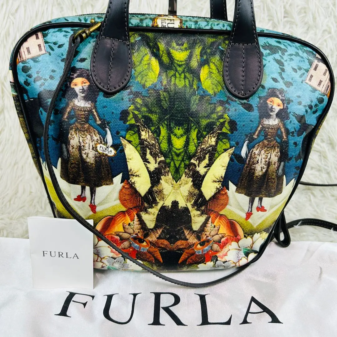 【稀少】FURLA フルラ　タレントハブ　トートバッグ　コーティングキャンバス 稀少】FURLA フルラ タレントハブ トートバッグ コーティング