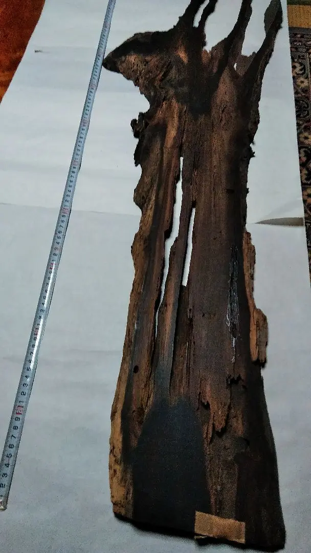 3黒柿　板　国産　木材　ハンドメイド　ＤＩＹ　オブジェ　置物　貴重　黒柿 黒柿 クロガキ 板（3293）1315×298〜365×37 無垢板 両耳付き