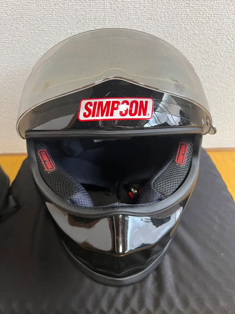【中古品】SIMPSON　SB13　ガンメタ　59cm　シールド2種類付き 中古品】SIMPSONSB13ガンメタ59cmシールド2種類付き