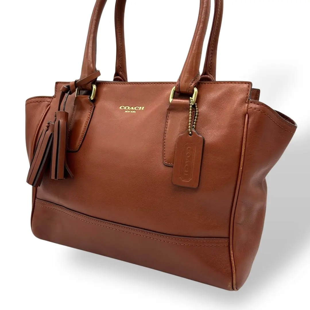 COACH コーチ 19891 レガシー レザー ハンド バッグ 茶 ブラウン