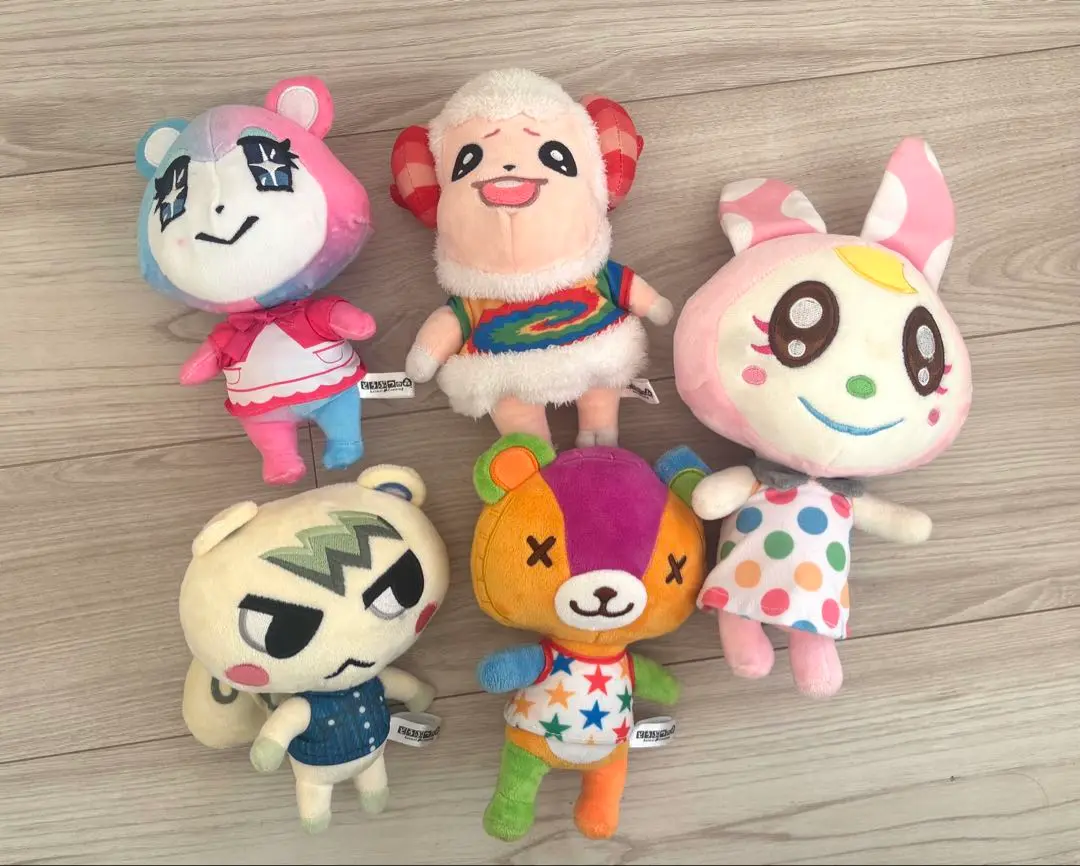 あつ森 ぬいぐるみ5点セット みすず パッチ　ジュン ちゃちゃまる クリスチーヌ どうぶつの森」シリーズより「ちゃちゃまる」など住人5人の