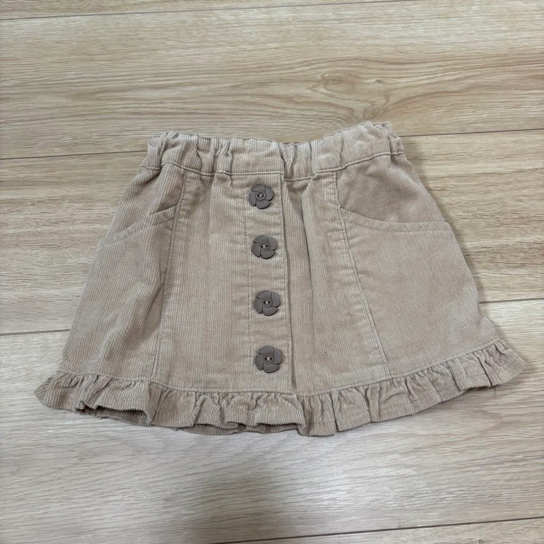 Thumbnail of apres les cours Corduroy Beige Skirt 80cm