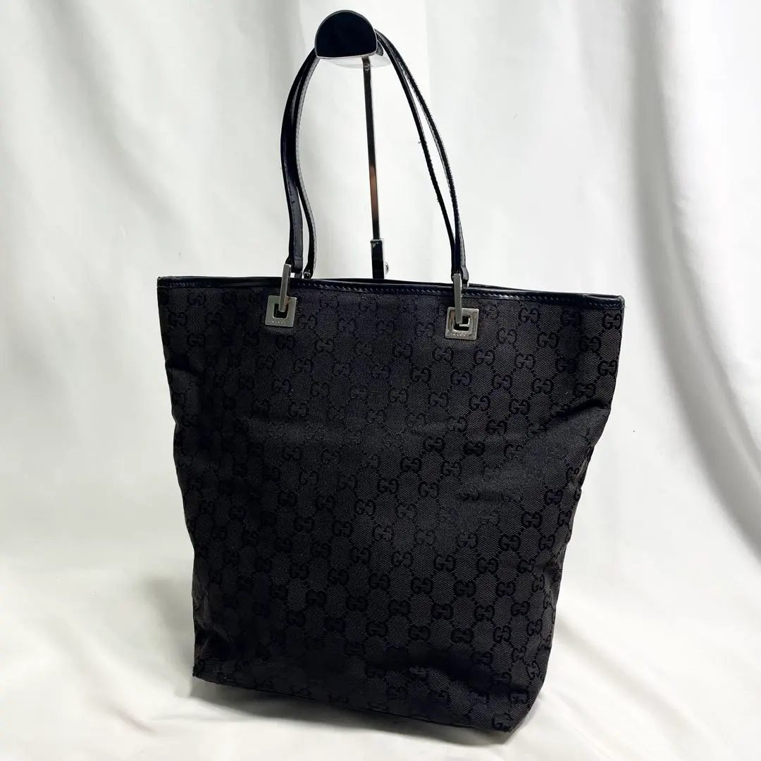 Thumbnail of Gucci Tote Bag Handbag Hardware GG Canvas Black Large Capacity A4 Size