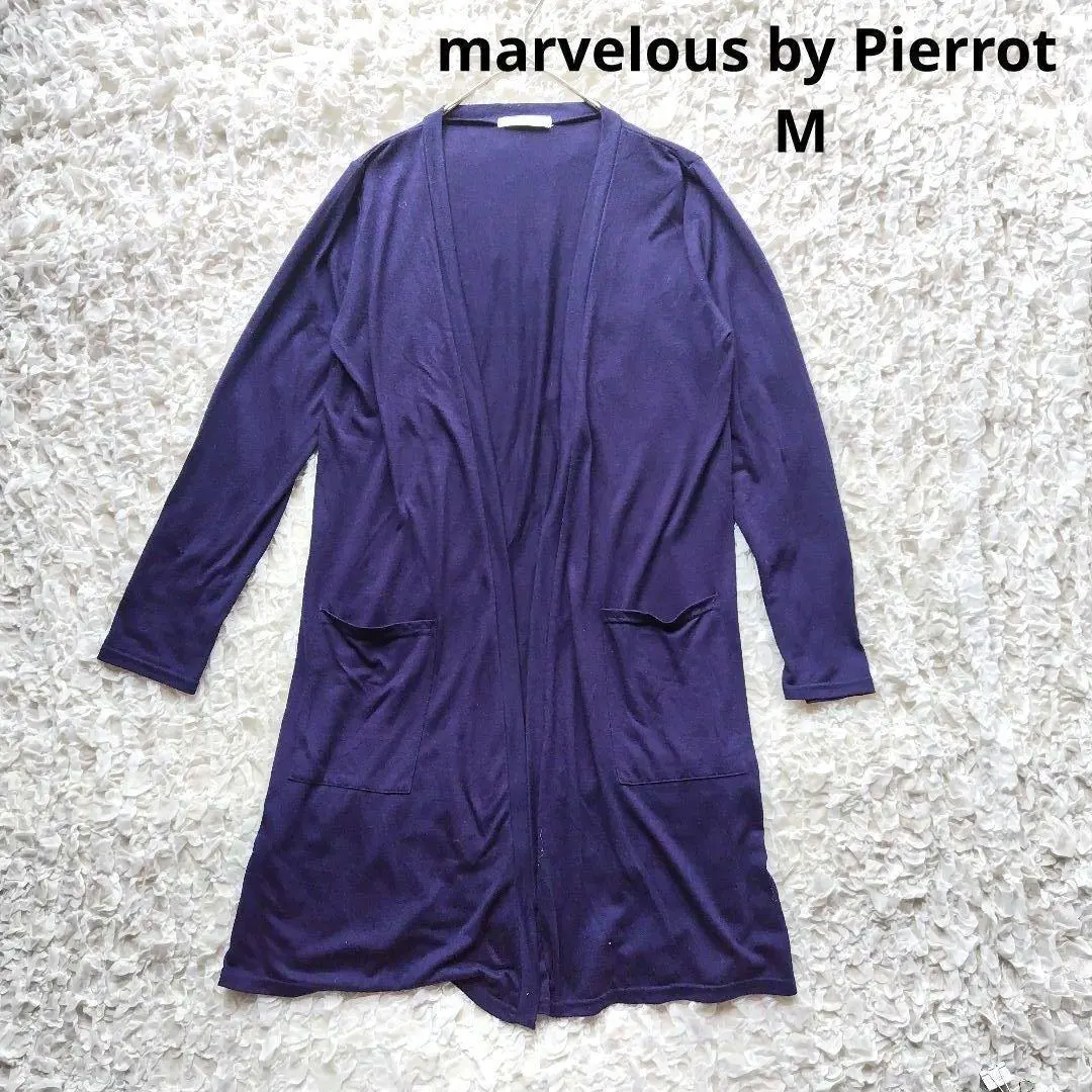 Thumbnail of Marvelous by Pierrot Long Sleeve Long Cardigan, Navy, Buttonless, Outerwear, M