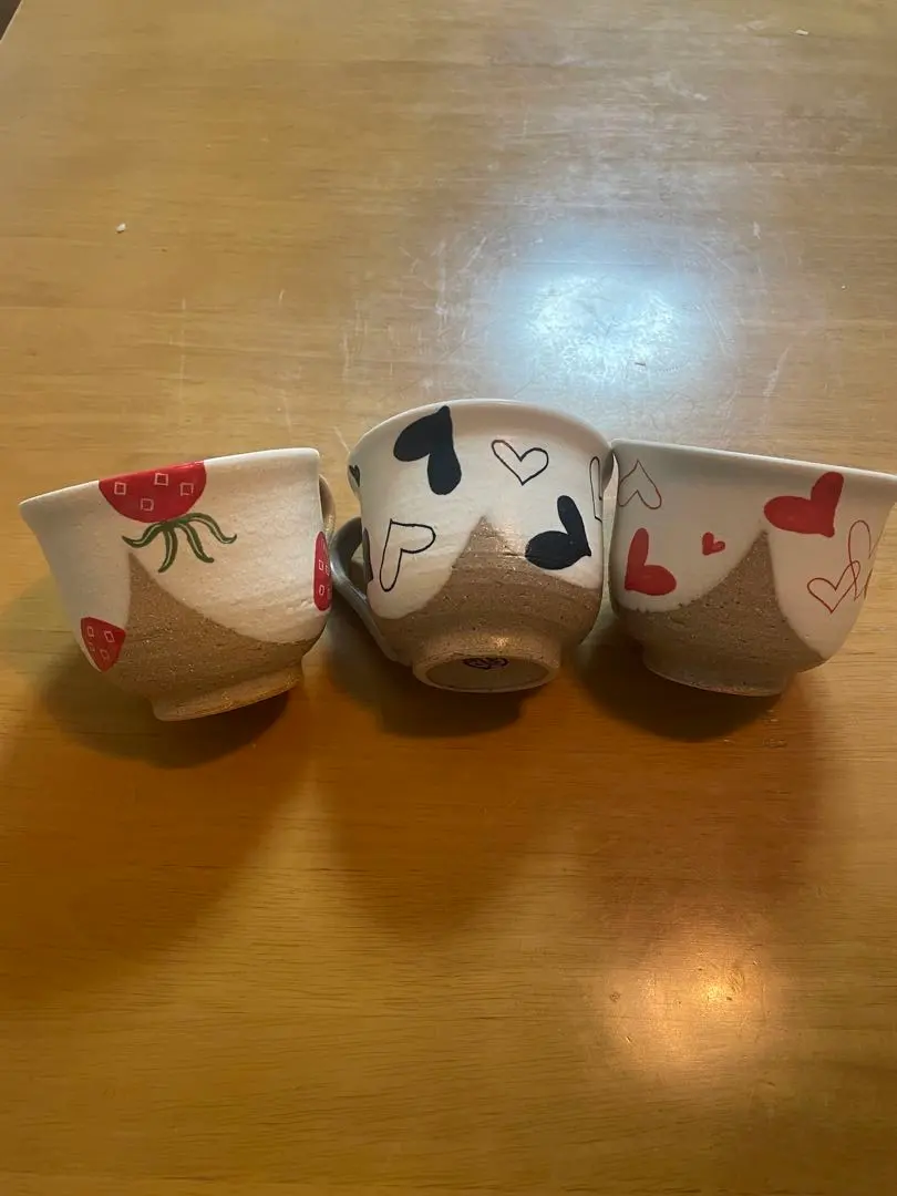 信樂燒 杯子 3個 的縮圖