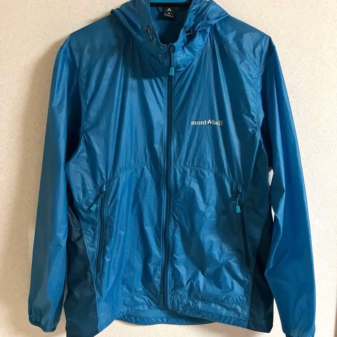 mont-bell U.L.彈性防風連帽外套 藍色 藍 青色 M 的縮圖