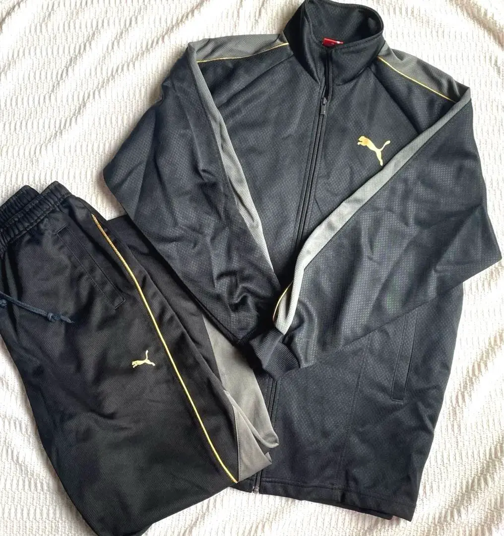 Thumbnail of PUMA Tracksuit Set, Black/Gold, Size 150
