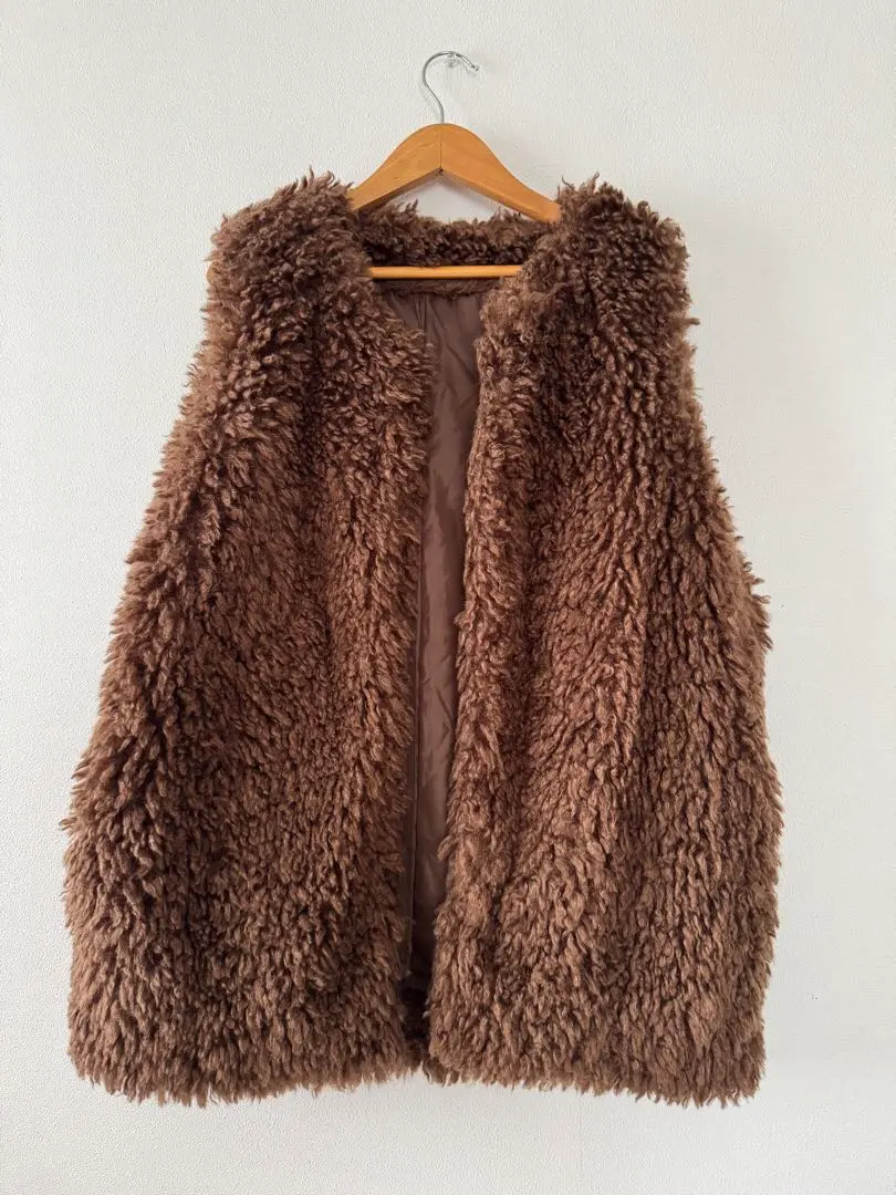 Thumbnail of Brown boa vest, F size