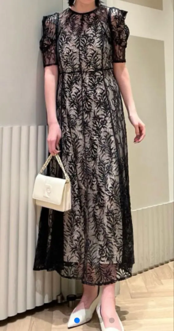 Thumbnail of FRAY I.D Leaf Lace Piping Dress - FRAY I.D