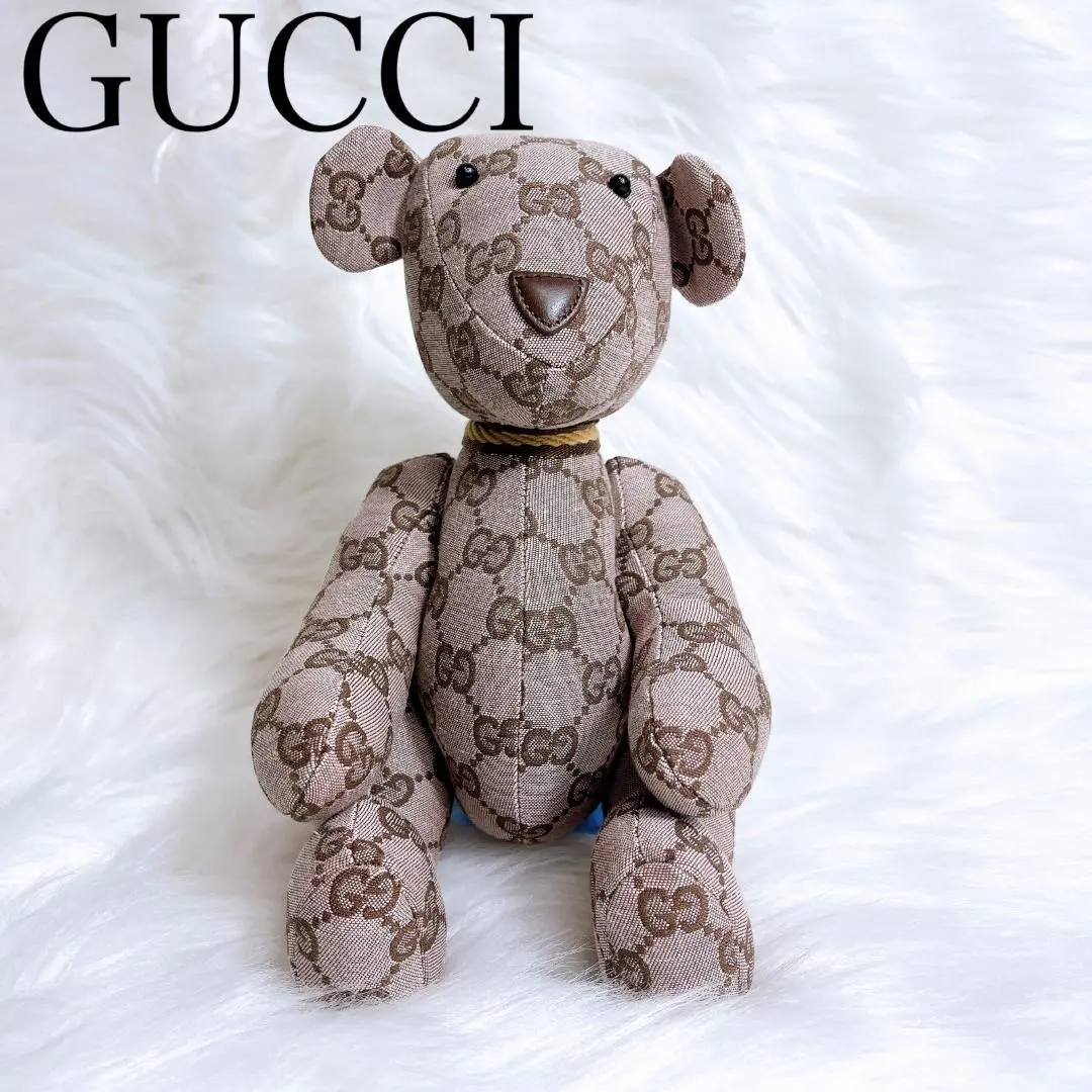【美品・値下げ】GUCCI　テディベアー　ぬいぐるみ GUCCI - グッチ ぬいぐるみ - GG柄/テディベアの通販 by ブラン