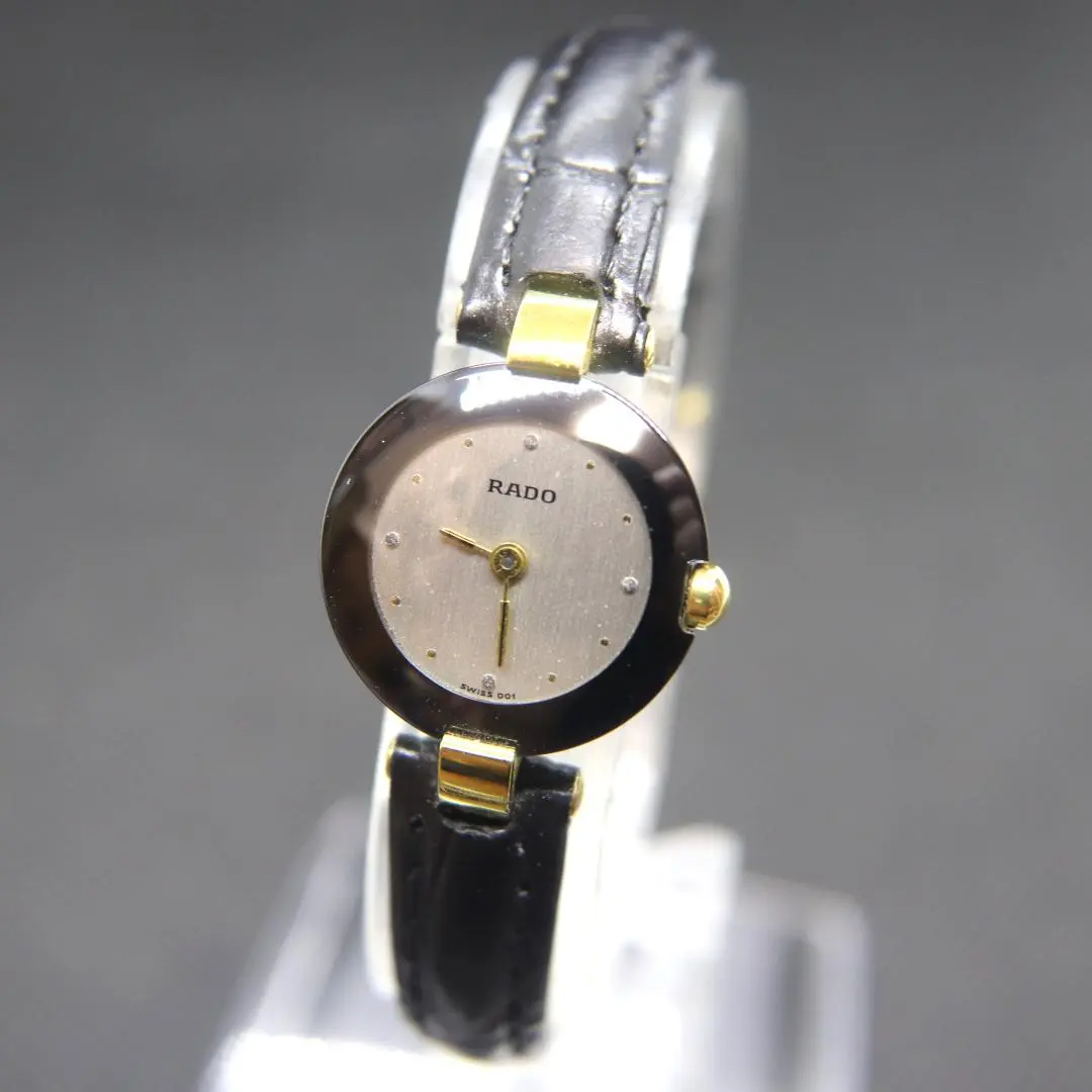 【稼働】 RADO 204.4079.4N ゴールド文字盤 腕時計 ブラック 稼働】 RADO 204.4079.4N ゴールド文字盤 腕時計 ブラック