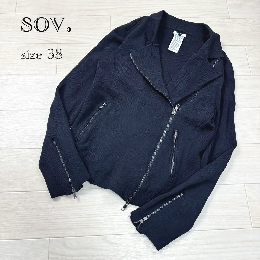 Sov. 黒 ジップアップ ジャケット 38 Sov. 黒 ジップアップ ジャケット 38