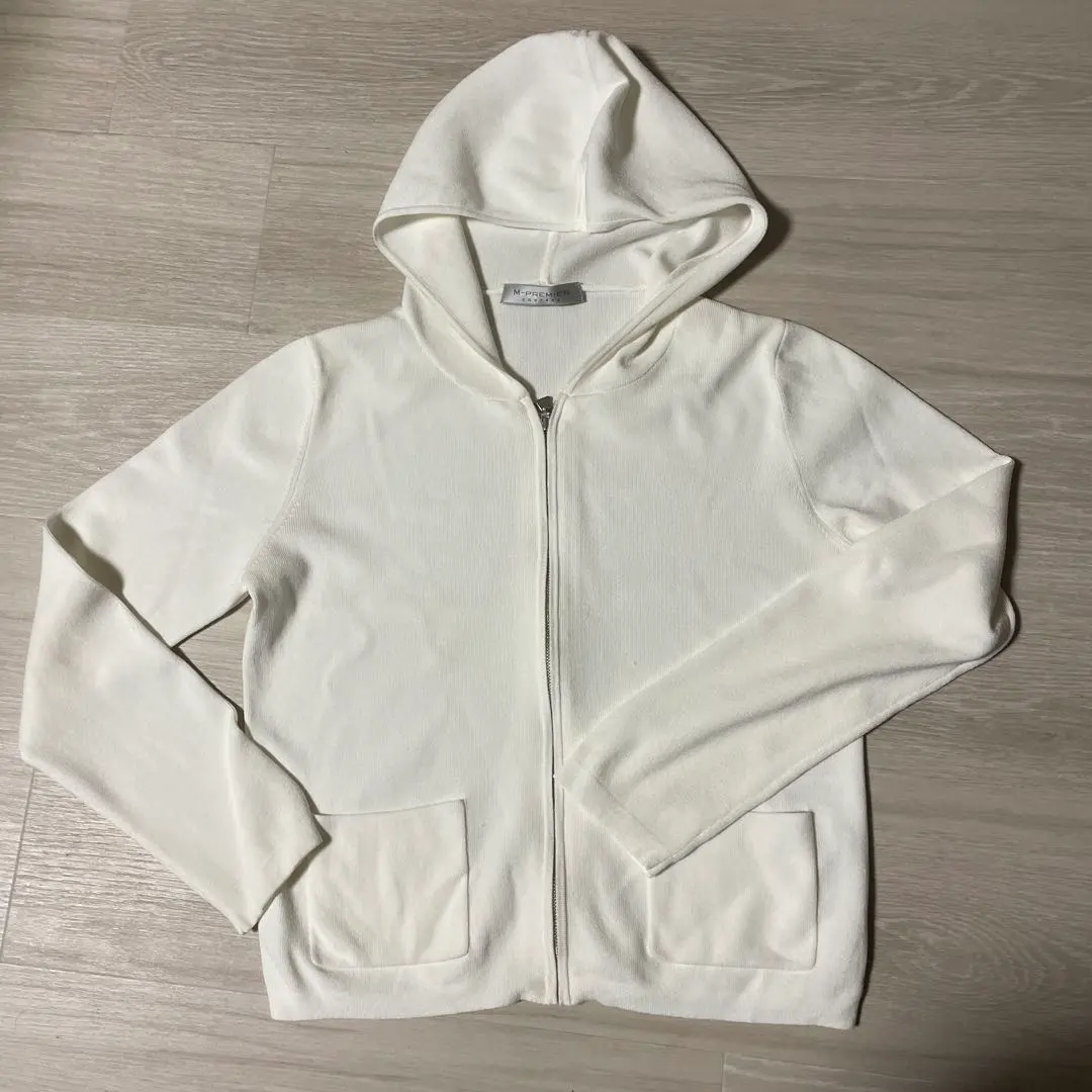 Thumbnail of M-PREMIER Zip-up Knit Hoodie, White