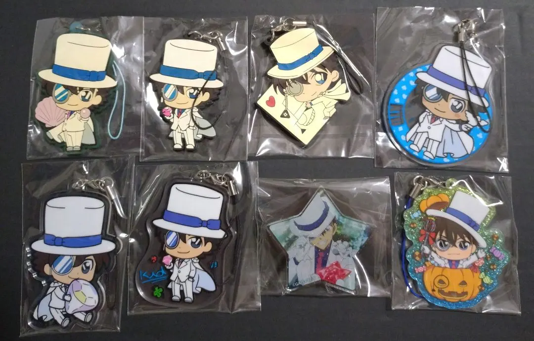 Thumbnail of [Available Individually] Detective Conan Kaito Kid Acrylic Keychains & Rubber Straps - 8 Types, Set of 8