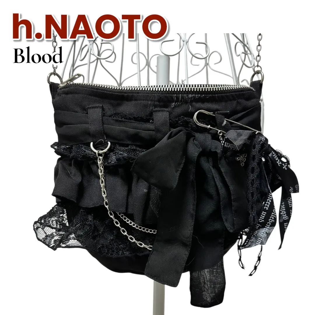 h.NAOTO Blood ブラックショルダーバッグ H naoto. BlOOD. ショルダーbag 美品 - メルカリ