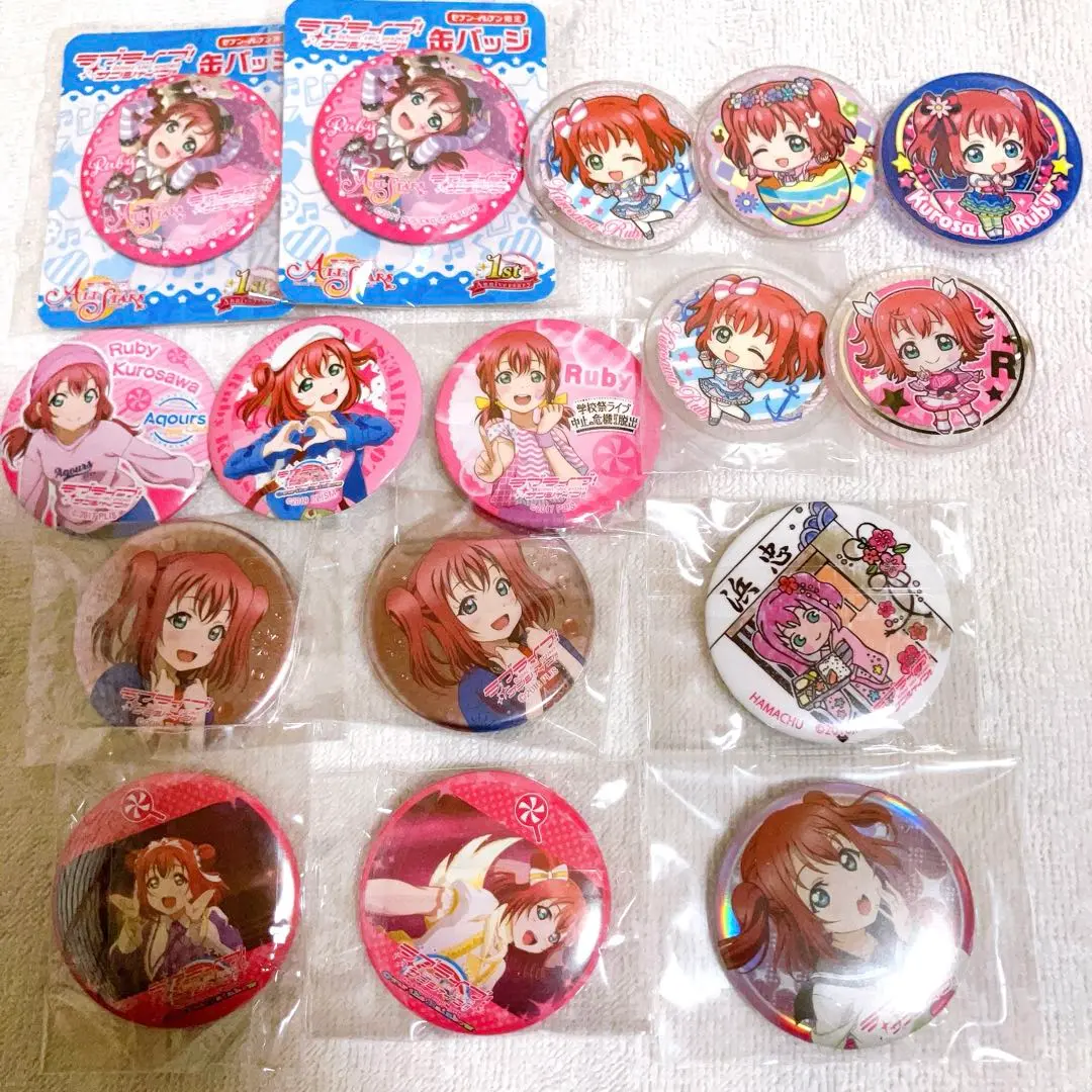 ルビィ缶バッジ 4個セット Amazon.co.jp: 4個セット 黒澤ルビィ ラブライブ! サンシャイン