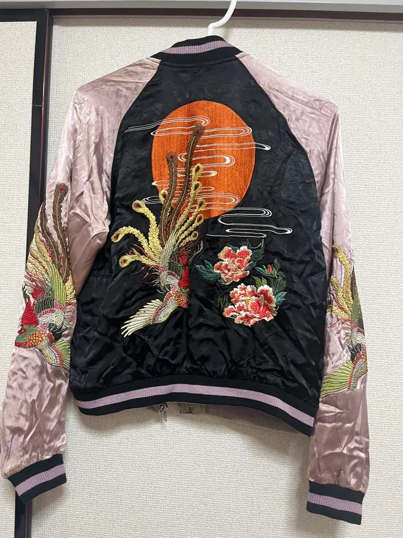 【希少】花旅楽団 SCRIPT 豪華刺繍 鳳凰 龍 リバーシブル スカジャン スクリプト 花旅楽団 和柄 スカジャン 鳳凰 刺繍 SKJ-71k