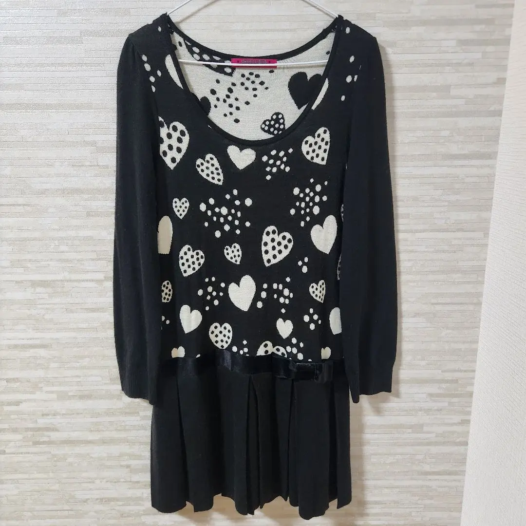 Thumbnail of Y2K Dolly Girl by Anna Sui Knit Dress with Hearts