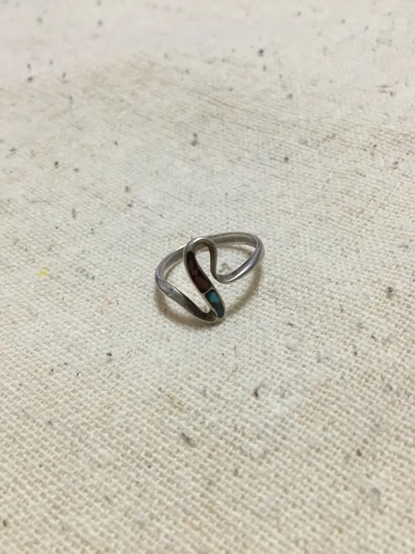 ターコイズチップインレイリング #11 Mt.hill」Turquoise Chip Inlay Ring Narrow マウントヒル