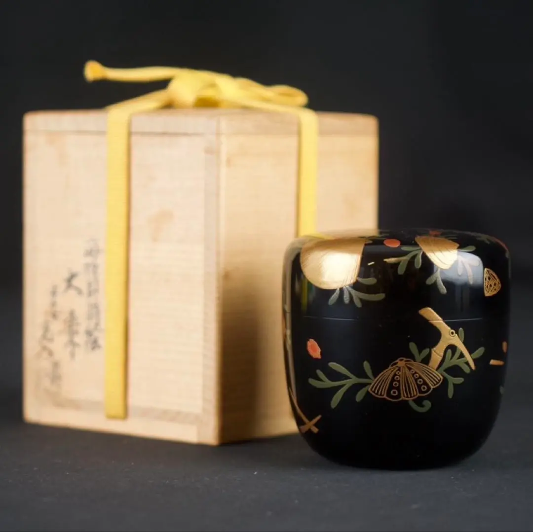 茶道具　平安　鈴木光入造　九重桐蒔絵　内銀溜　雪吹　棗　共箱　D　R6226 茶道具 平安 鈴木光入造 九重桐蒔絵 内銀溜 雪吹 棗 共箱 D