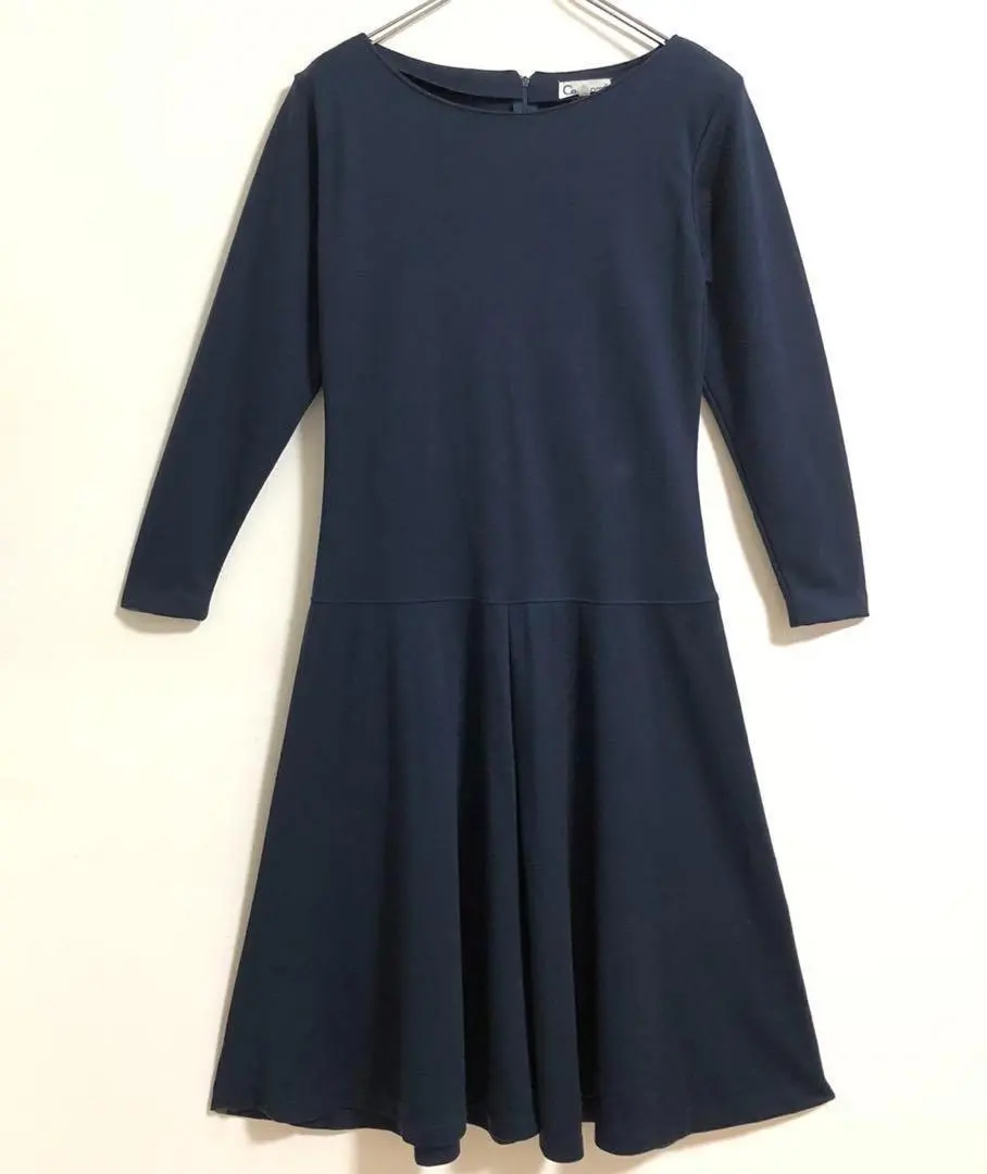Casaloma 及膝连衣裙 藏青色 長袖 無透感 傘裙 a3667 的縮圖