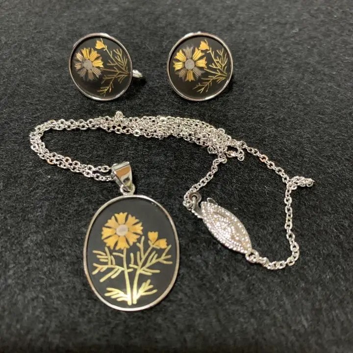 美品】AMITA 純銀 ネックレス シルバー Silver 象嵌？（Yahoo